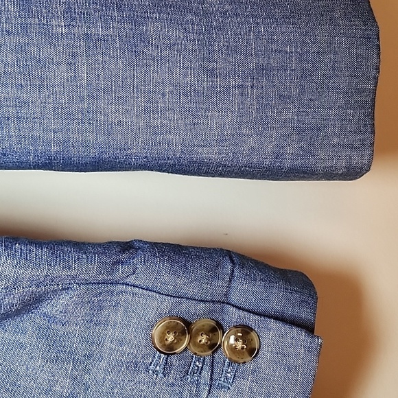 J. Crew 100% Cotton Chambray Holland blazer Light Blue Single-Button Preppy Sz 8 - Picture 12 of 16